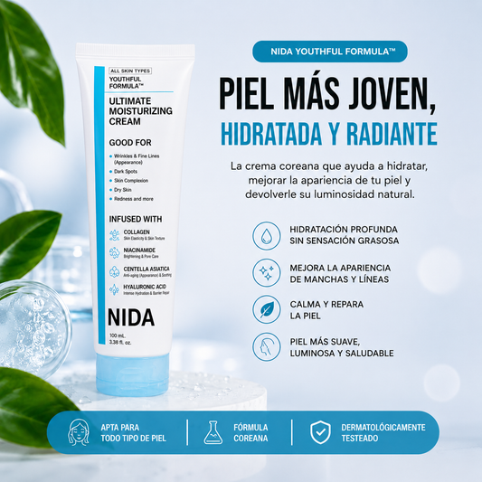 ✨ NIDA Youthful Formula™ : Hidratación Profunda y Piel Más Joven Desde Los Primeros Días