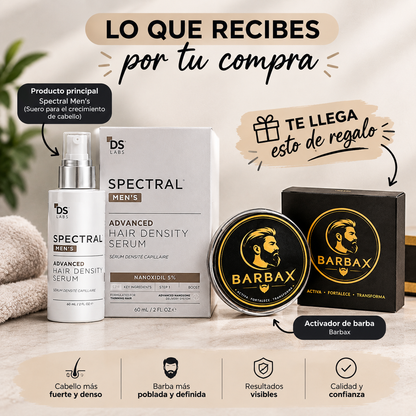SPECTRAL PREMIUM 60 ML Y ACTIVADOR BARBA 🧔 ¡RECUPERA LA CONFIANZA EN EL CUIDADO DE TU CABELLO!