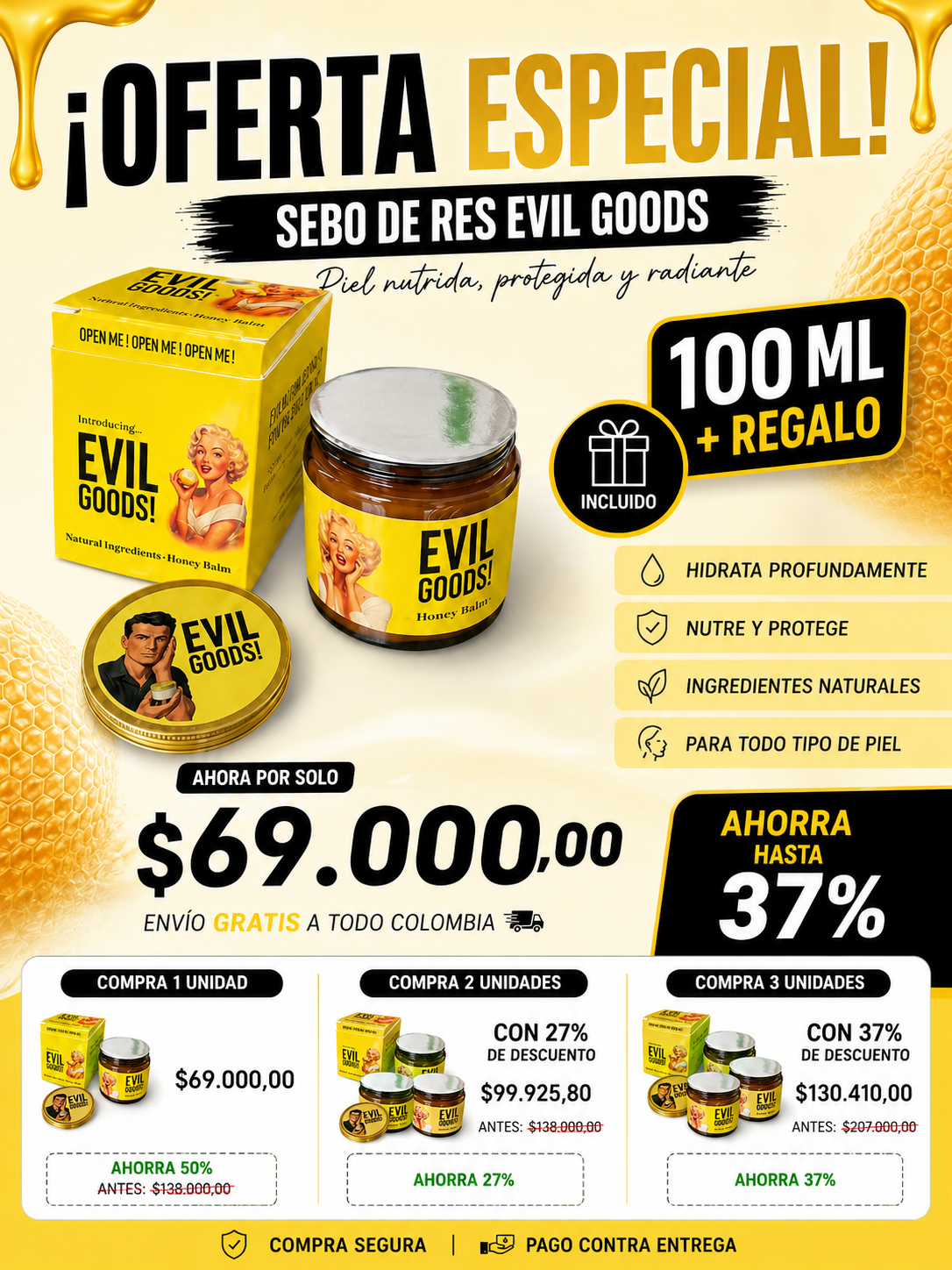 SEBO DE RES EVIL GOODS100 ML EN + REGALO