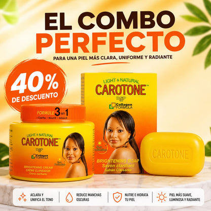 CAROTONE 300 ML + JABÓN ✨ Consigue una piel más uniforme y luminosa con el Combo Carotone