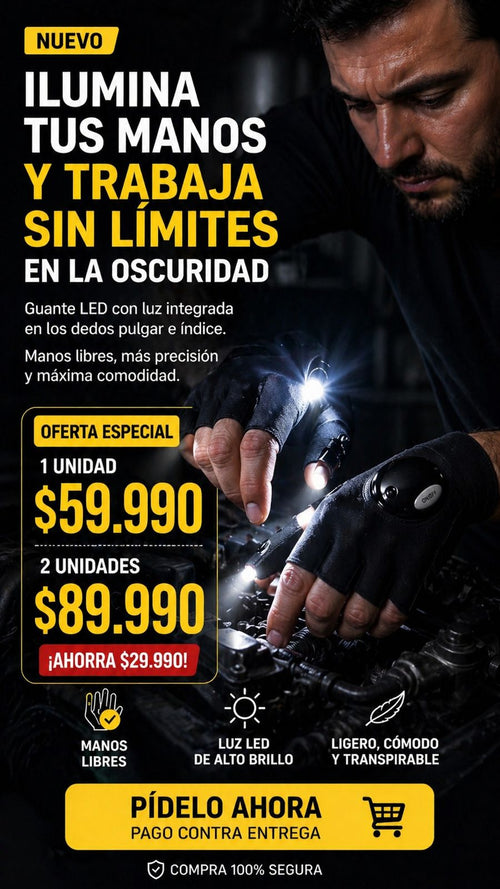 Guante Linterna Luz Led